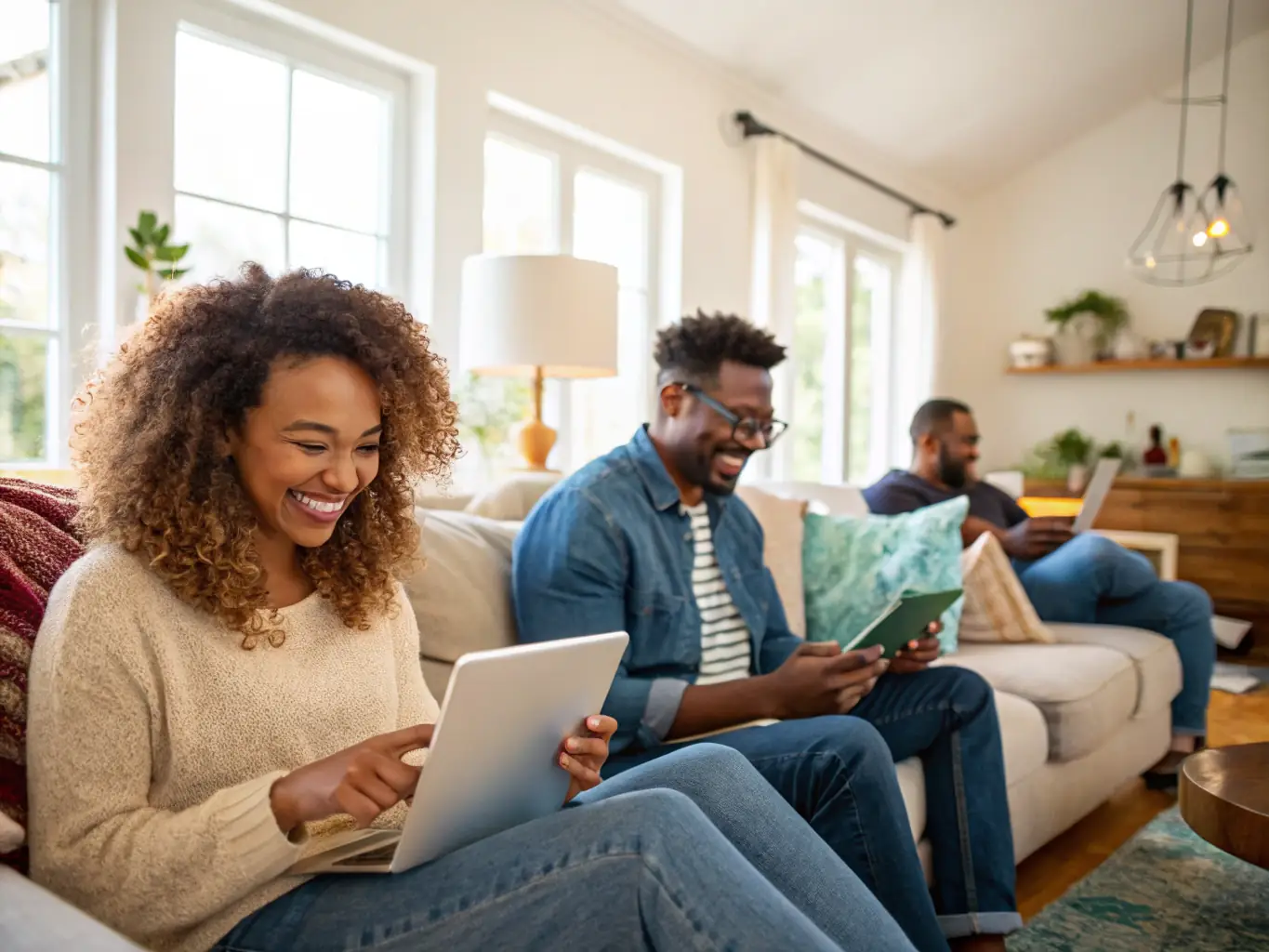 An image depicting a diverse group of tenants happily interacting in a communal space, symbolizing the 'All-Inclusive' package's focus on tenant satisfaction and community building.